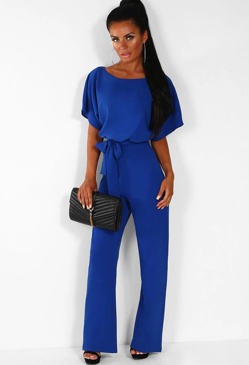  Lace-Up Button Short-Sleeved Women 