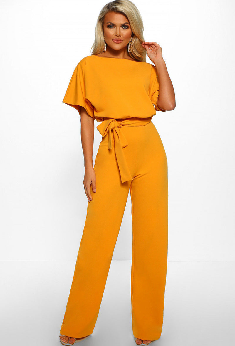  Lace-Up Button Short-Sleeved Women 